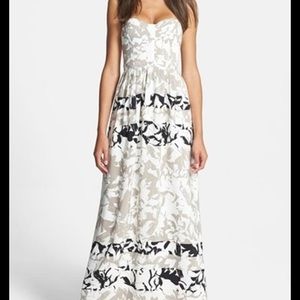 parker bayou silk strapless maxi dress